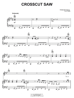 page one of Crosscut Saw (Piano, Vocal & Guitar Chords (Right-Hand Melody))