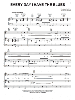 page one of Everyday I Have The Blues (Piano, Vocal & Guitar Chords (Right-Hand Melody))
