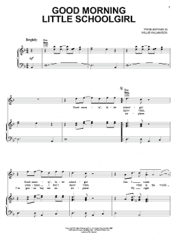 page one of Good Morning Little Schoolgirl (Piano, Vocal & Guitar Chords (Right-Hand Melody))