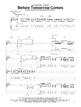 page one of Before Tomorrow Comes (Guitar Tab)