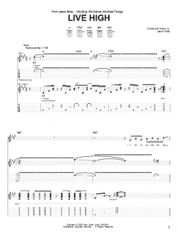 page one of Live High (Guitar Tab)