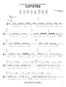 page one of Coyotes (Guitar Tab)
