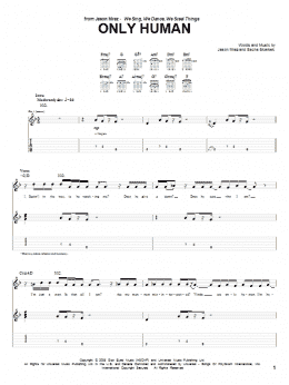 page one of Only Human (Guitar Tab)