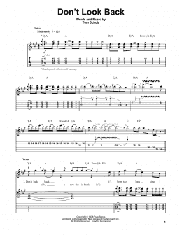 page one of Don't Look Back (Guitar Tab (Single Guitar))