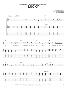 page one of Lucky (Guitar Tab)
