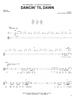 page one of Dancin' Til Dawn (Guitar Tab)