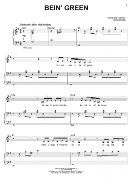 page one of Bein' Green (Piano & Vocal)