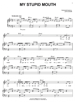 page one of My Stupid Mouth (Piano & Vocal)