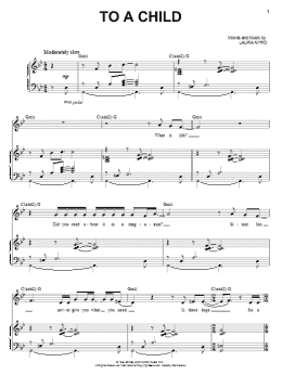page one of To A Child (Piano & Vocal)