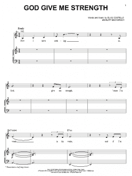 page one of God Give Me Strength (Piano & Vocal)