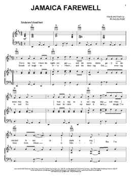 page one of Jamaica Farewell (Piano, Vocal & Guitar Chords (Right-Hand Melody))