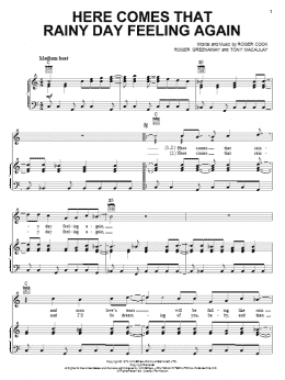 page one of Here Comes That Rainy Day Feeling Again (Piano, Vocal & Guitar Chords (Right-Hand Melody))