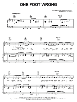page one of One Foot Wrong (Piano, Vocal & Guitar Chords (Right-Hand Melody))