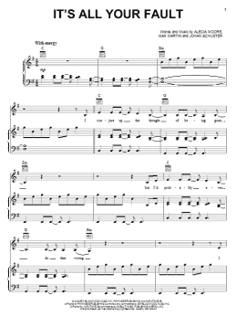 page one of It's All Your Fault (Piano, Vocal & Guitar Chords (Right-Hand Melody))
