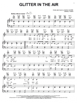 page one of Glitter In The Air (Piano, Vocal & Guitar Chords (Right-Hand Melody))