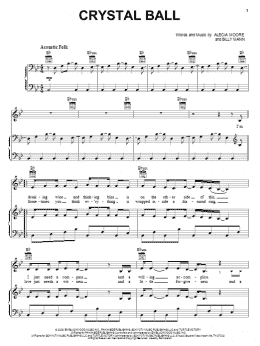 page one of Crystal Ball (Piano, Vocal & Guitar Chords (Right-Hand Melody))