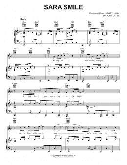 page one of Sara Smile (Piano, Vocal & Guitar Chords (Right-Hand Melody))