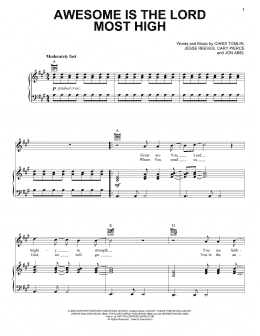 page one of Awesome Is The Lord Most High (Piano, Vocal & Guitar Chords (Right-Hand Melody))