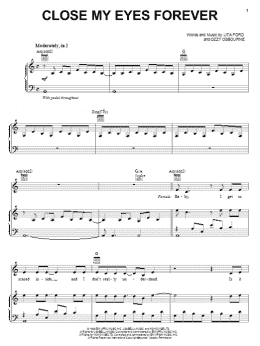 page one of Close My Eyes Forever (Piano, Vocal & Guitar Chords (Right-Hand Melody))