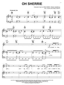page one of Oh Sherrie (Piano, Vocal & Guitar Chords (Right-Hand Melody))