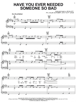 page one of Have You Ever Needed Someone So Bad (Piano, Vocal & Guitar Chords (Right-Hand Melody))