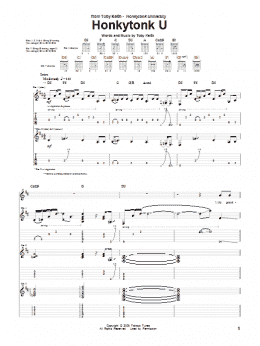page one of Honkytonk U (Guitar Tab)