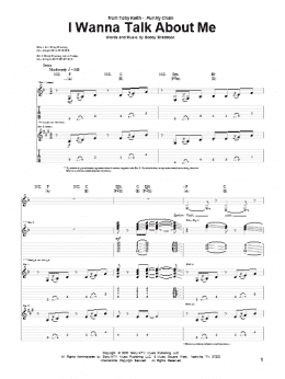 page one of I Wanna Talk About Me (Guitar Tab)