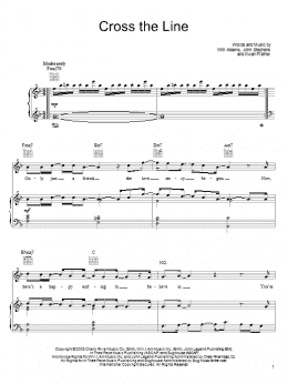 page one of Cross The Line (Piano, Vocal & Guitar Chords (Right-Hand Melody))