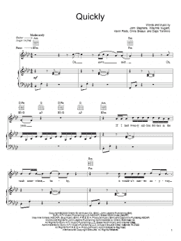 page one of Quickly (Piano, Vocal & Guitar Chords (Right-Hand Melody))