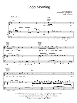 page one of Good Morning (Piano, Vocal & Guitar Chords (Right-Hand Melody))