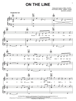 page one of On The Line (Piano, Vocal & Guitar Chords (Right-Hand Melody))