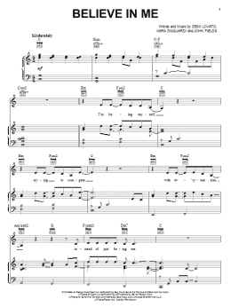 page one of Believe In Me (Piano, Vocal & Guitar Chords (Right-Hand Melody))