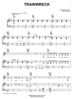 page one of Trainwreck (Piano, Vocal & Guitar Chords (Right-Hand Melody))