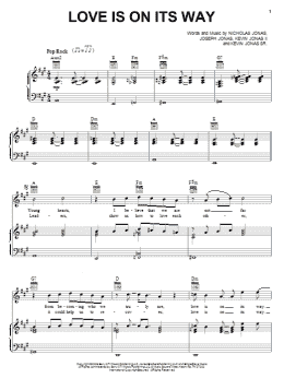 page one of Love Is On Its Way (Piano, Vocal & Guitar Chords (Right-Hand Melody))