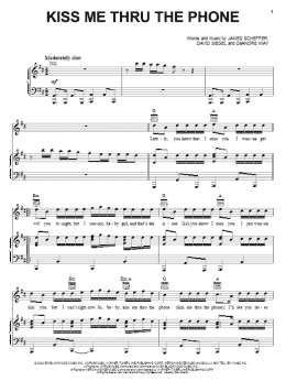 page one of Kiss Me Thru The Phone (Piano, Vocal & Guitar Chords (Right-Hand Melody))