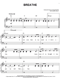 page one of Breathe (Easy Piano)