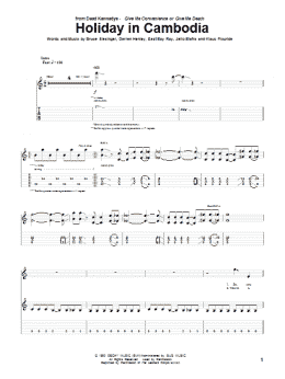 page one of Holiday In Cambodia (Guitar Tab)