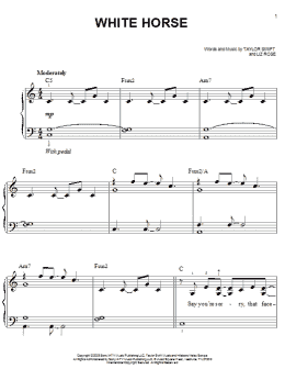 page one of White Horse (Easy Piano)