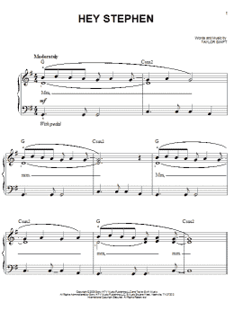 page one of Hey Stephen (Easy Piano)