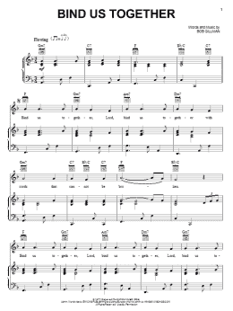 page one of Bind Us Together (Piano, Vocal & Guitar Chords (Right-Hand Melody))