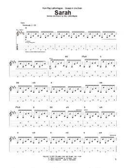 page one of Sarah (Guitar Tab)