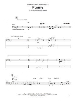 page one of Funny (Bass Guitar Tab)