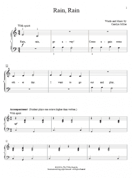 page one of Rain, Rain (Piano Duet)