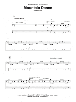 page one of Mountain Dance (Bass Guitar Tab)