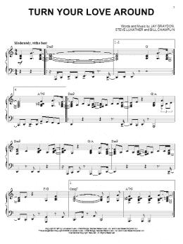 page one of Turn Your Love Around (arr. Larry Moore) (Piano Solo)