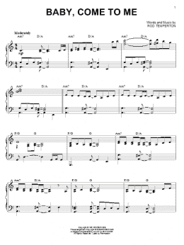 page one of Baby, Come To Me (arr. Larry Moore) (Piano Solo)