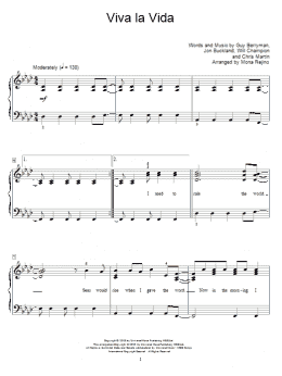 page one of Viva La Vida (Educational Piano)