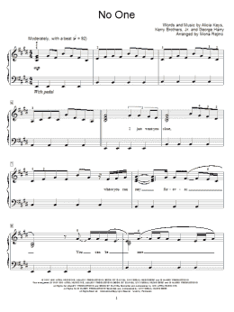 page one of No One (Educational Piano)