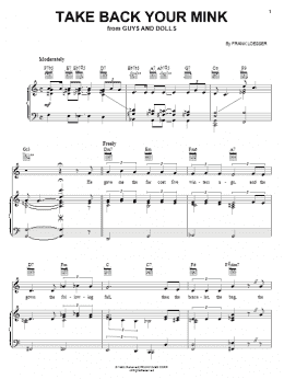 page one of Take Back Your Mink (Piano, Vocal & Guitar Chords (Right-Hand Melody))