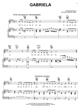 page one of Gabriela (Piano, Vocal & Guitar Chords (Right-Hand Melody))